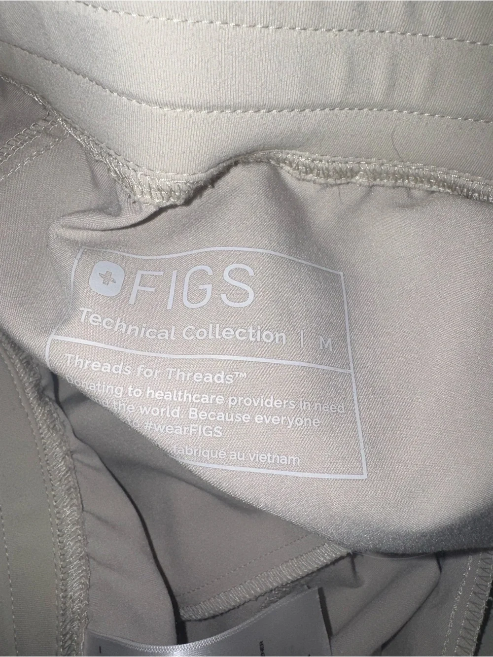 Figs Cream Scrub Pants with Neon Yellow Drawstring
